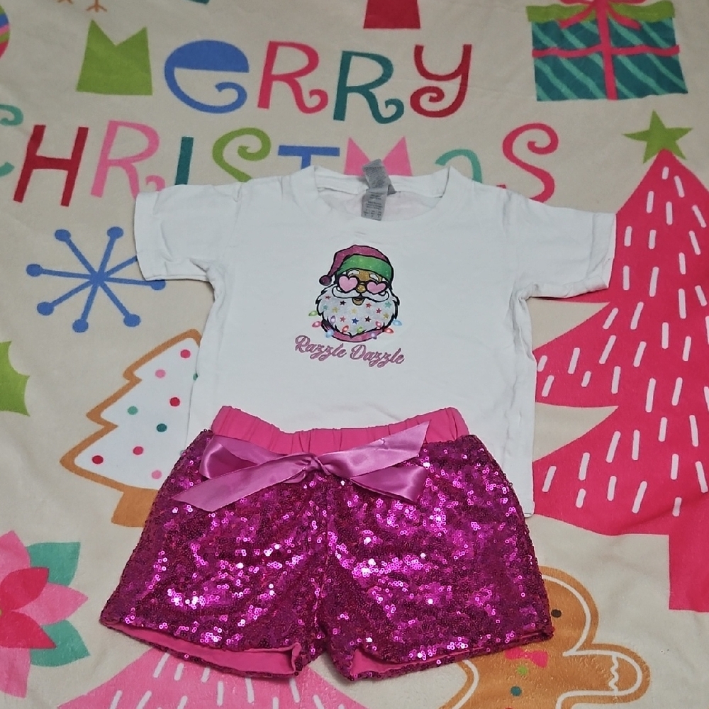 Gildan White and Pink Kids Matching Set